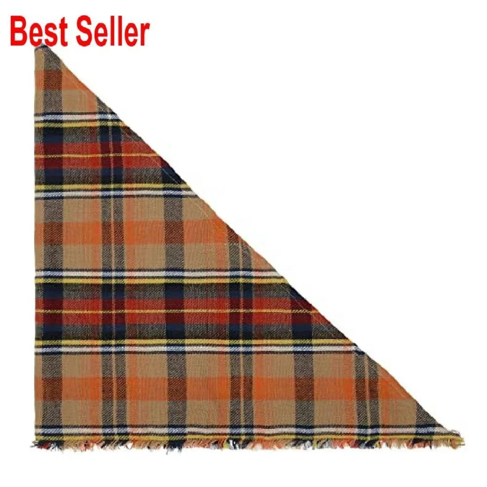 Triangle Knitted Scarf Warm Winter Wrap Soft Plaid Classic Chic Accessory